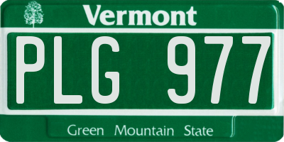 VT license plate PLG977
