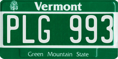 VT license plate PLG993