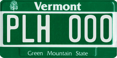 VT license plate PLH000