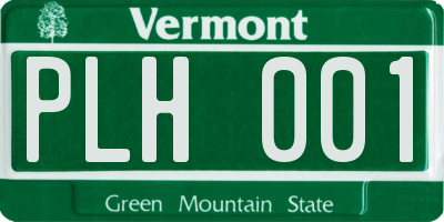 VT license plate PLH001