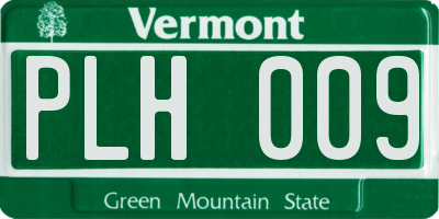 VT license plate PLH009