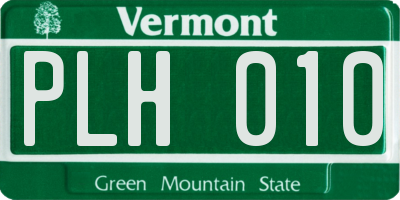 VT license plate PLH010