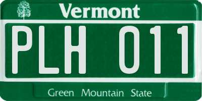 VT license plate PLH011