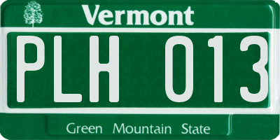VT license plate PLH013