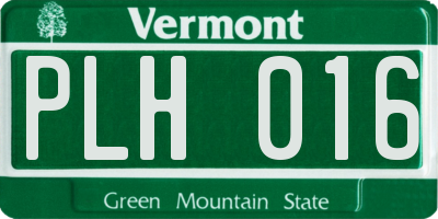 VT license plate PLH016