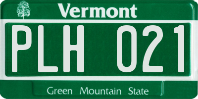 VT license plate PLH021