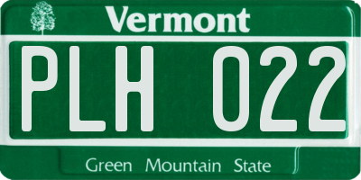 VT license plate PLH022