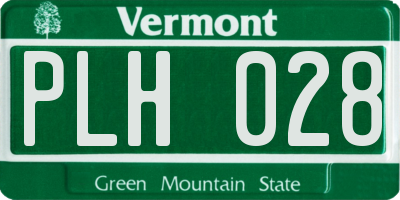 VT license plate PLH028