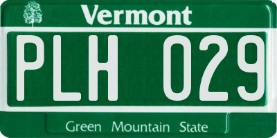 VT license plate PLH029