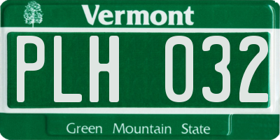 VT license plate PLH032