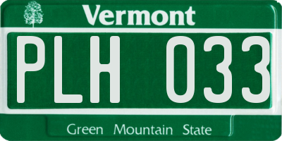 VT license plate PLH033