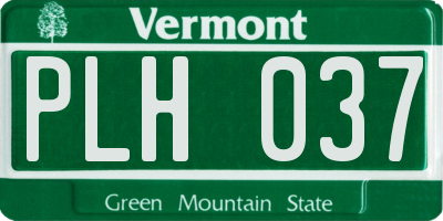 VT license plate PLH037