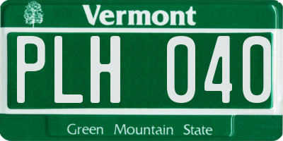 VT license plate PLH040