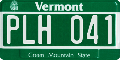 VT license plate PLH041