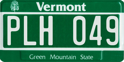 VT license plate PLH049