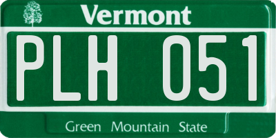 VT license plate PLH051