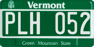 VT license plate PLH052