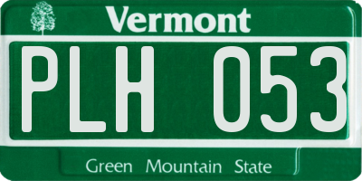 VT license plate PLH053
