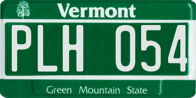 VT license plate PLH054