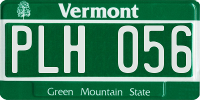 VT license plate PLH056