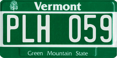 VT license plate PLH059