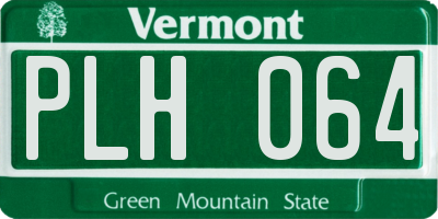 VT license plate PLH064