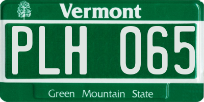 VT license plate PLH065
