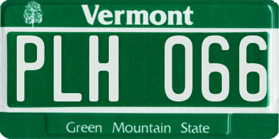 VT license plate PLH066