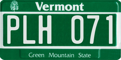 VT license plate PLH071