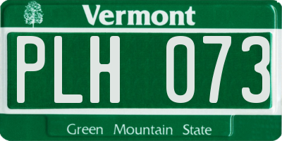 VT license plate PLH073