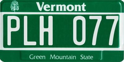 VT license plate PLH077