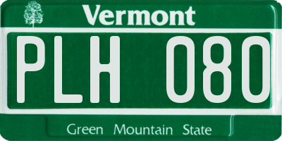 VT license plate PLH080