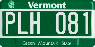 VT license plate PLH081