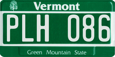 VT license plate PLH086