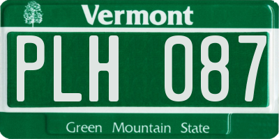 VT license plate PLH087