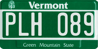 VT license plate PLH089