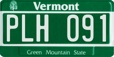 VT license plate PLH091