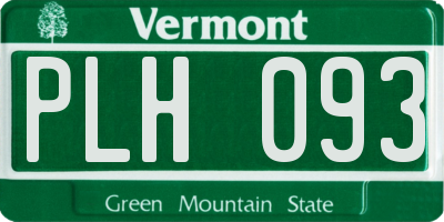VT license plate PLH093