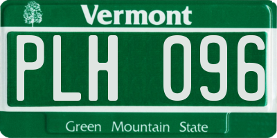 VT license plate PLH096