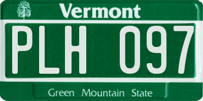 VT license plate PLH097