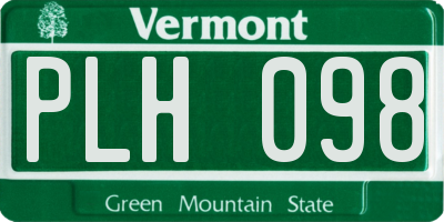 VT license plate PLH098