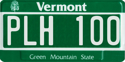 VT license plate PLH100