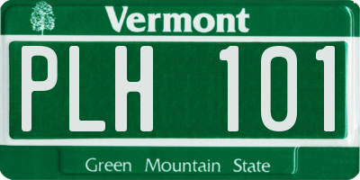 VT license plate PLH101