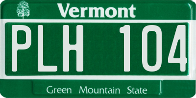 VT license plate PLH104