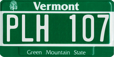 VT license plate PLH107