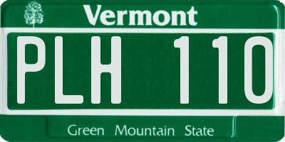 VT license plate PLH110