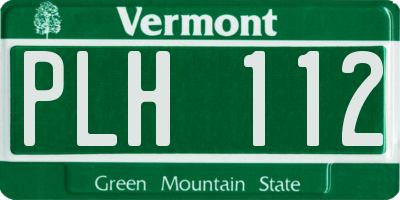 VT license plate PLH112