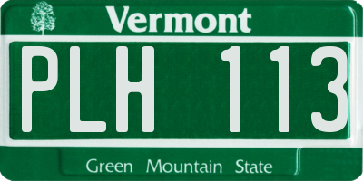 VT license plate PLH113
