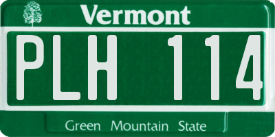VT license plate PLH114