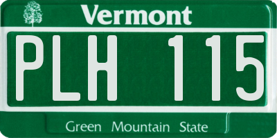 VT license plate PLH115